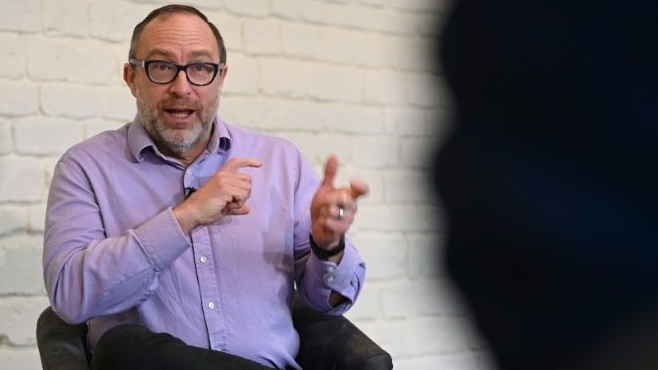 Wikipedia founder Jimmy Wales acknowledges he was afraid someone would beat him to creating a free online collaborative encyclopedia.