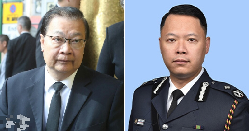 全国人大常委谭耀宗（左）及香港警务处国安处长蔡展鹏列在美国新一轮制裁名单上。（图：香港明报）