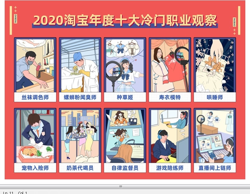 淘宝公布2020年大十冷门职业，见证青年在冠疫疫情冲击下逆袭成功的例子，让再小众的职业也能成为创业者赚钱维生的职业。