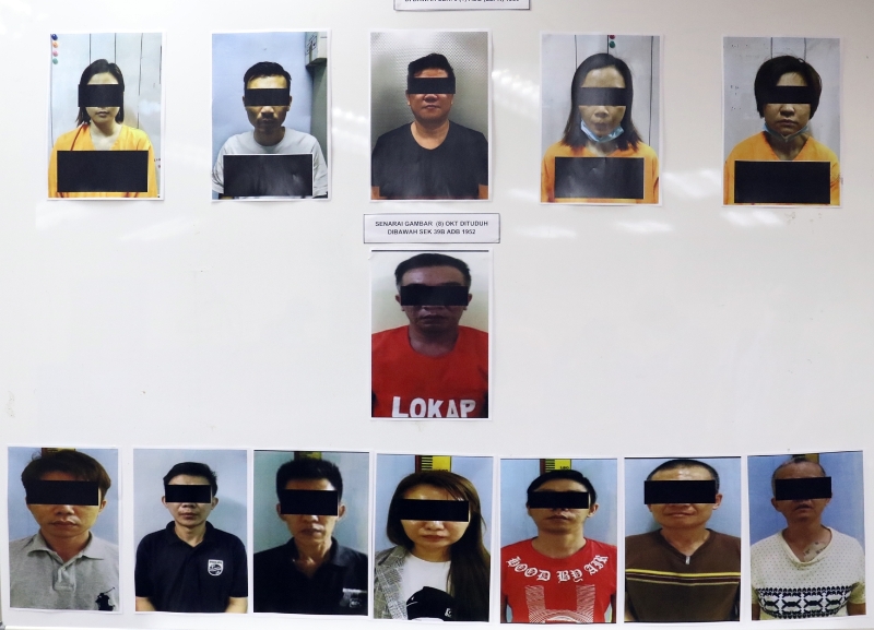 将会面控的13名落网男女嫌犯皆为华裔。
