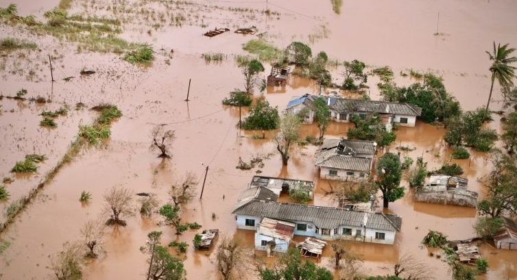 A flooded area in central Mozambique after the passage of cyclone Idai. AFP