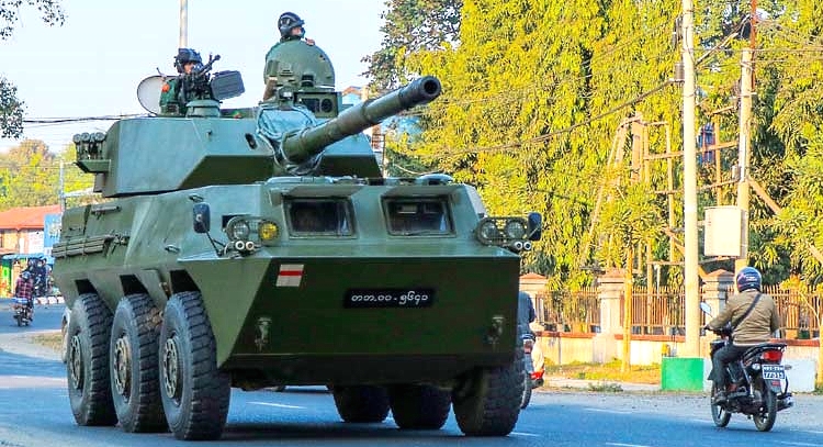 An armored vehicle in Myitkyina, Kachin state. AFP An armored vehicle in Myitkyina, Kachin state. AFP