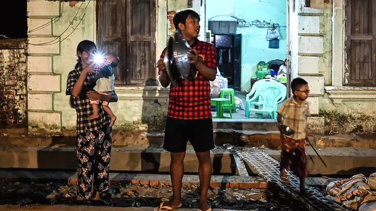 People have bashed pots and pans on the streets of Myanmar's cities to show their anger at the coup AFP People have bashed pots and pans on the streets of Myanmar's cities to show their anger at the coup AFP