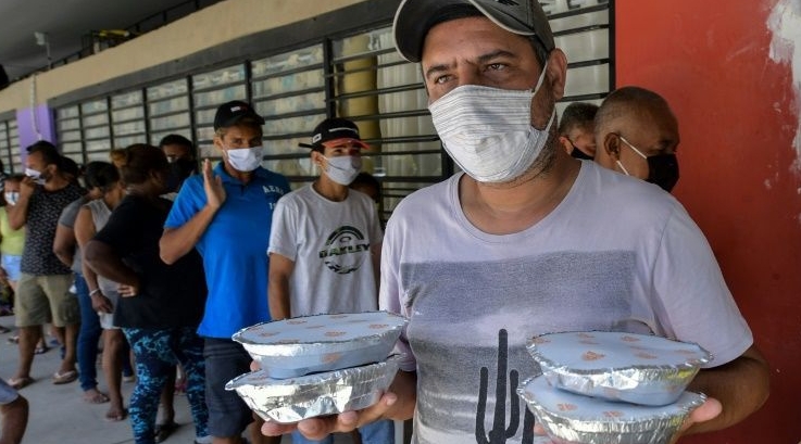 Naldo Matos, 42, has struggled to get by since the odd jobs he used to work dried up. AFP