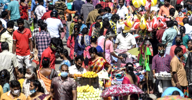 People gather for shopping at a market ahead of Diwali in Chennai last November. AFP People gather for shopping at a market ahead of Diwali in Chennai last November. AFP