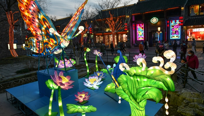 A butterfly lantern during the annual lantern fair in Nanjing in eastern China's Jiangsu province ahead of the Lunar New Year of the Ox. AFP