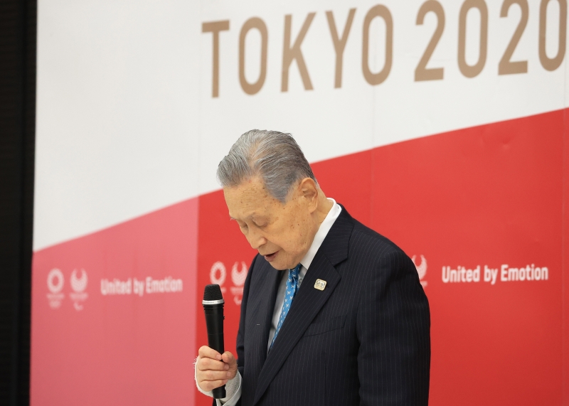 因歧视女性的言论在全球引起巨大抨击，森喜朗被迫辞去东京奥组委主席职位。（欧新社照片）