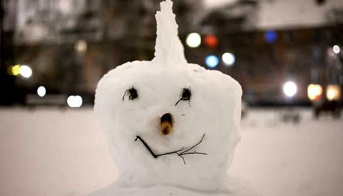 A snowman in Hamburg, northern Germany. AFP