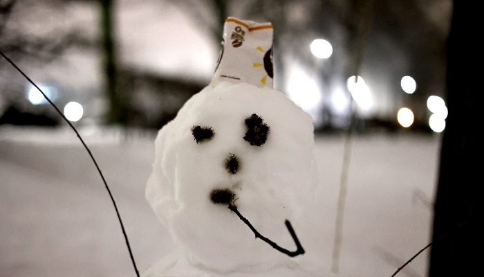 A snowman in Hamburg, northern Germany. AFP