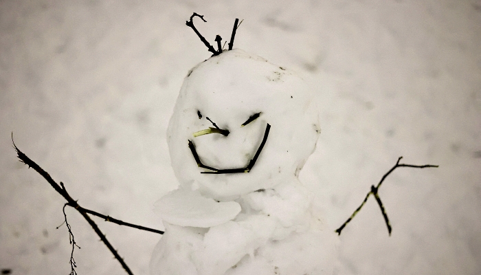 A snowman in Hamburg, northern Germany. AFP