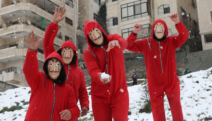 Palestinians dressed as characters in TV show 