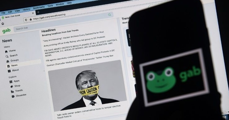 Alternative social network Gab does not hide its links with Donald Trump or the QAnon conspiracy theory. AFP