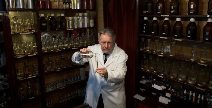 Nenad Jovanov's shop perfumery dates back to the 1940s. AFP