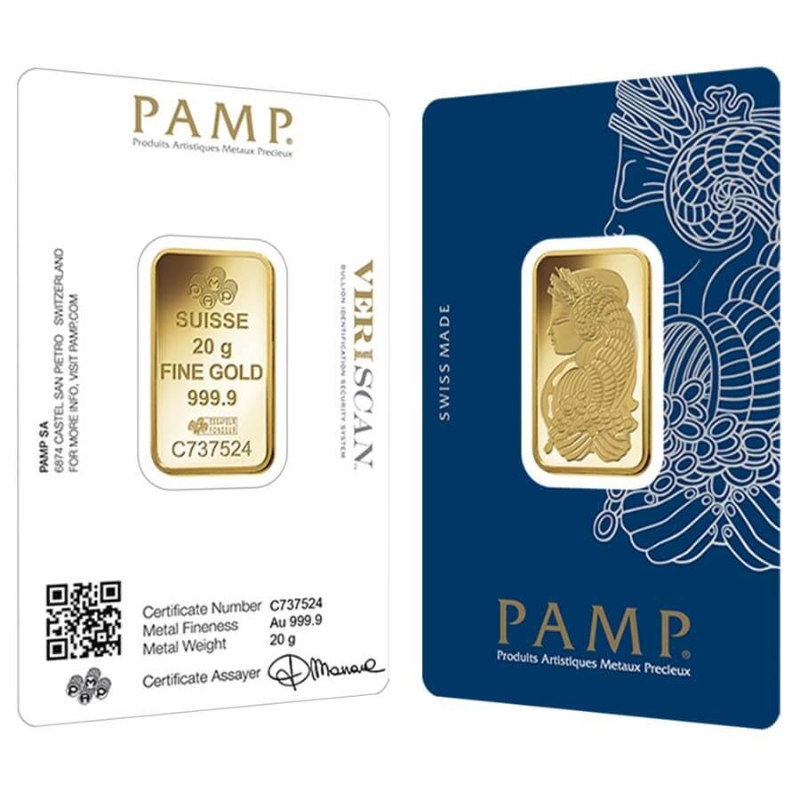 国际品牌PAMP金块属多宝金钻行畅销产品，尤其是20克的金块最为畅销。