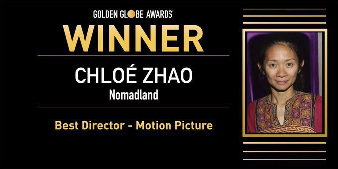 赵婷继威尼斯影展金狮奖后再拿下金球奖最佳导演，为她入围奥斯卡最佳导演之路打了一针强心剂 。