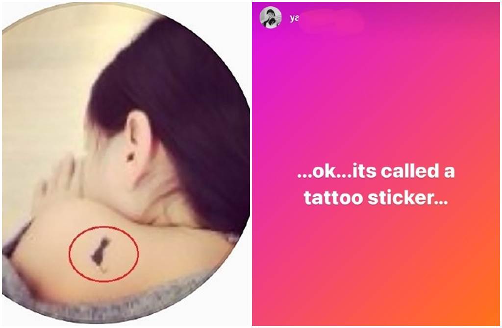 李嫣带新IG帐号晒出左肩黑猫刺青照，引发热议，她发文回应称只是刺青贴纸。