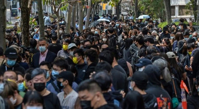 'Grandma Wong' leads brief reminder of Hong Kong's protest past. AFP 'Grandma Wong' leads brief reminder of Hong Kong's protest past. AFP