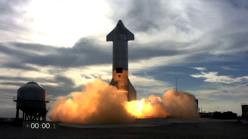 Space X太空船周三再度在得州测试。（法新社照片）