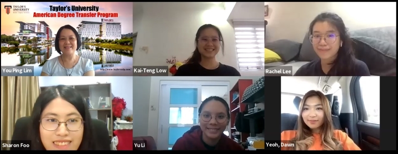 林友萍（左上角，顺时针方向起）、刘凯婷、李紫菁、杨奕恬和邱钰荔透过Zoom接受本报记者采访时，分享她们如何透过烘焙的方式筹款。