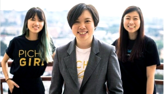 The founders of PichaEats – Lim Yuet Kim (C), Suzanne Ling (R) and Lee Swee Lin (L).