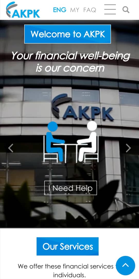 客户可以通过https://services.akpk.org.my/上的在线管道浏览AKPK的免费服务。