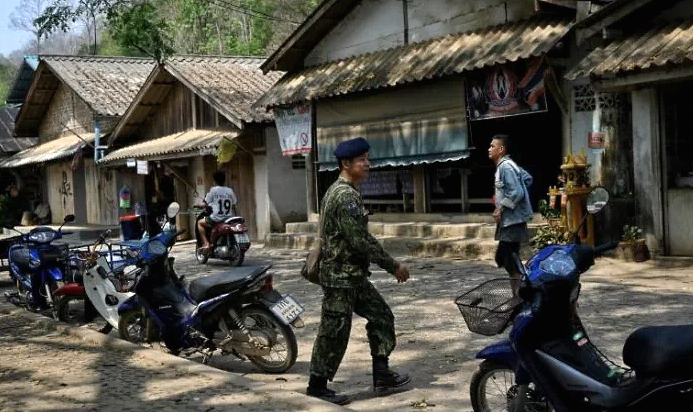 Mae Sam Laep village in remote northern Thailand received refugees escaping violence in Myanmar's eastern Karen state. AFP