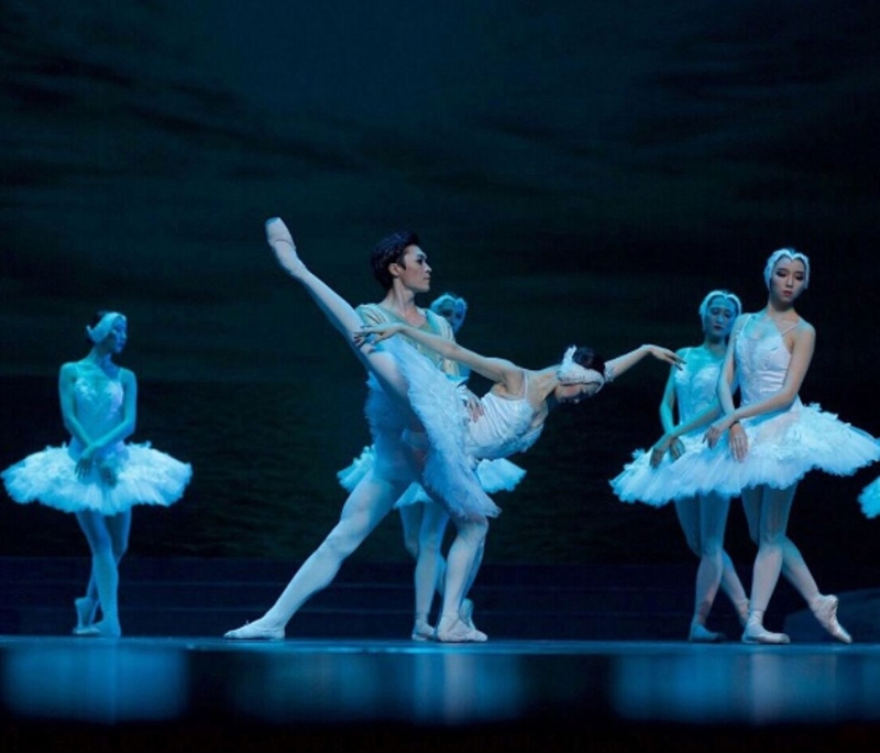 芭蕾舞剧《天鹅湖》，剧中演员精彩的表演。
