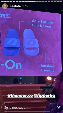 妮罗法在Instagram限时动态发布凉鞋推介仪式的照片，”对穆斯林友善“的字眼引起争议。
