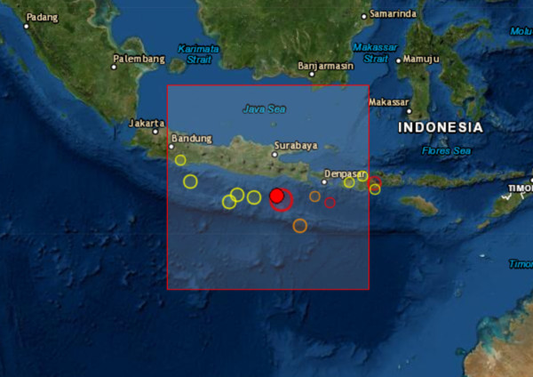 欧洲-地中海地震中心发布的地震图。（图：互联网）