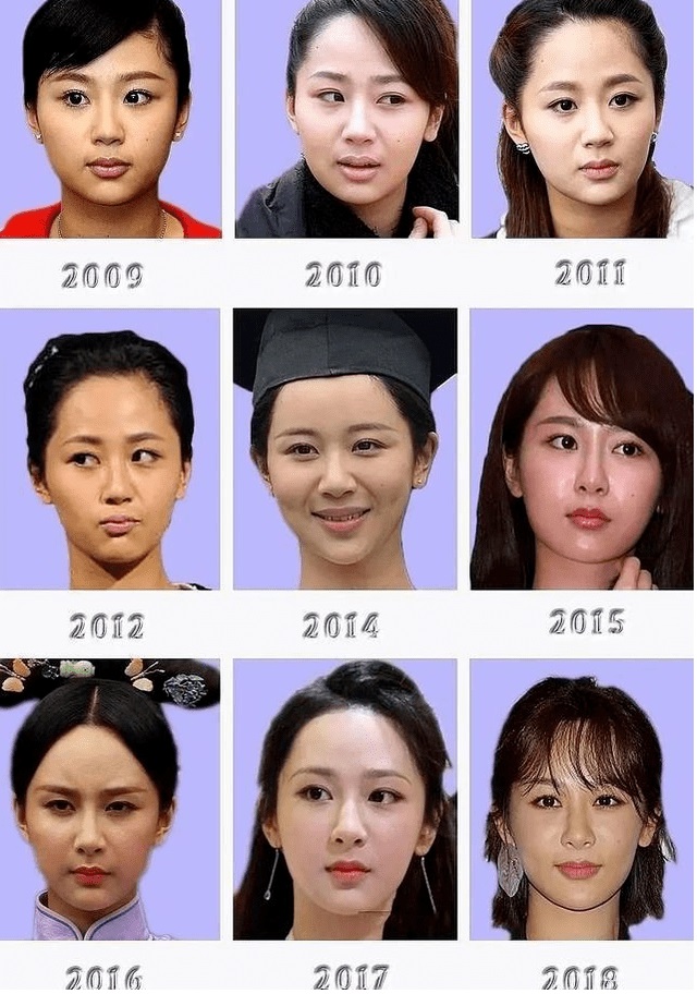 有人罗列出杨紫近些年的照片，具体分析她到底是哪里不一样了。