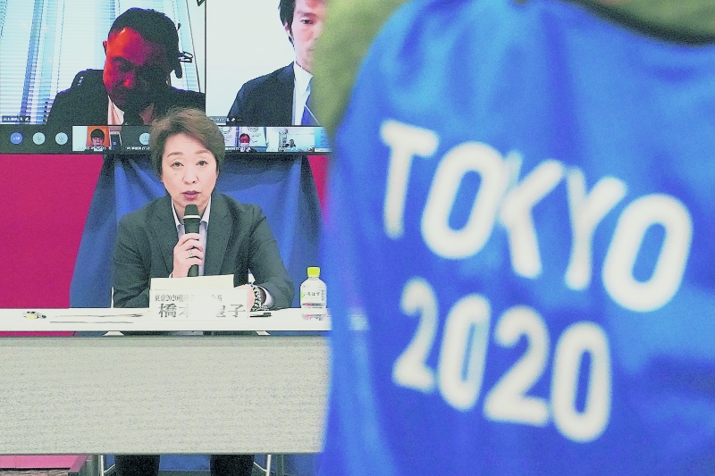 桥本圣子表示东京奥运会的筹备正在进入最后阶段，但日本政府即将向包括东京都在内的三个地区发布第三次紧急事态，这将奥运会最后阶段的筹备工作带来极大影响。（美联社照片）