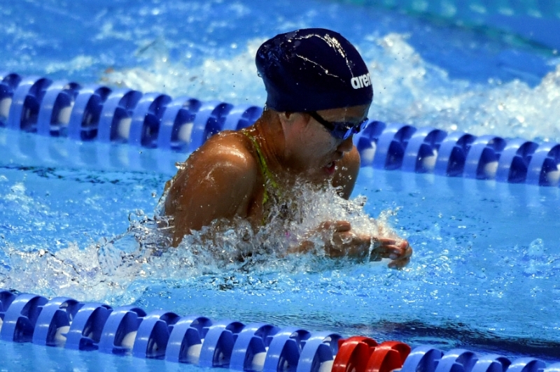 彭靖恩不久前在印第安纳一项邀请赛100公尺蛙泳游出1分09.11秒成绩，只比入选奥运B标慢了0.03秒，显示其状态仍佳。（马新社照片）