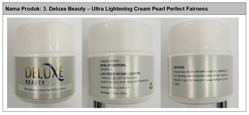 Deluxe Beauty – Ultra Lightening Cream Pearl Perfect Fairness含水银。