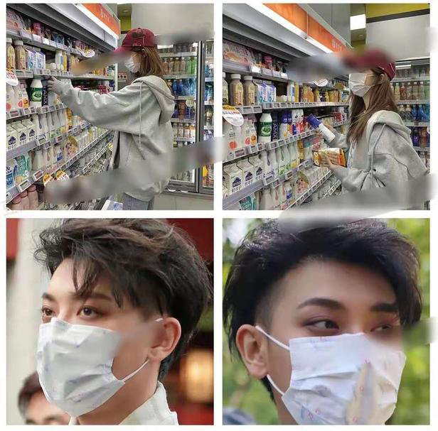 粉丝们都买不到和黄子韬戴的那款印花一样的自制口罩，但张允恩去逛超市的照片中却出现了同款口罩 。
