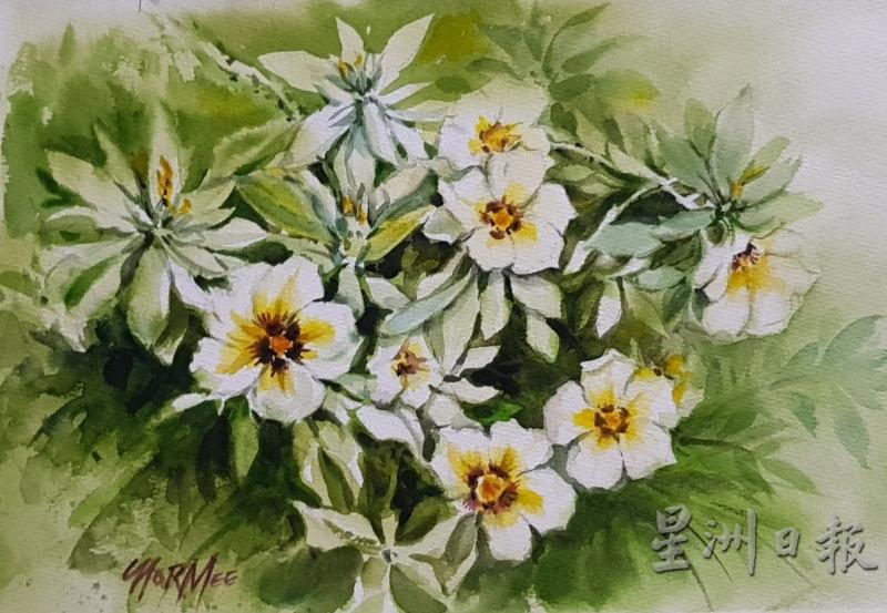 陈珠明的画作《花开了》。