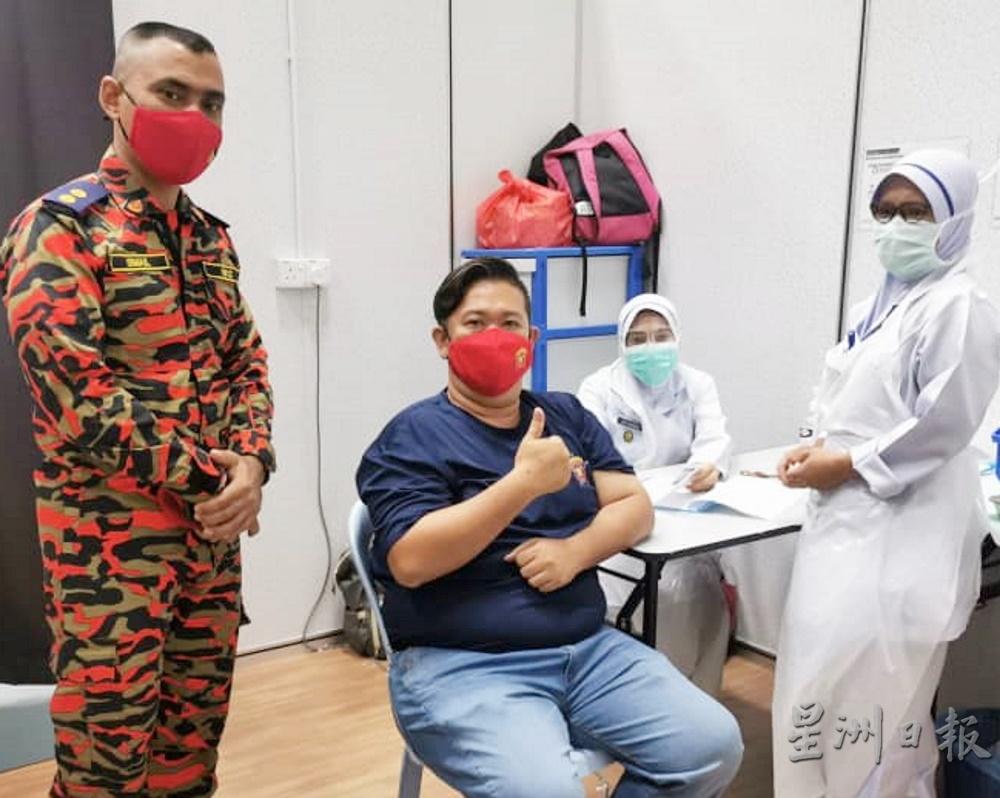 队员韩镓仰接种中国科兴疫苗，没有感到不适。