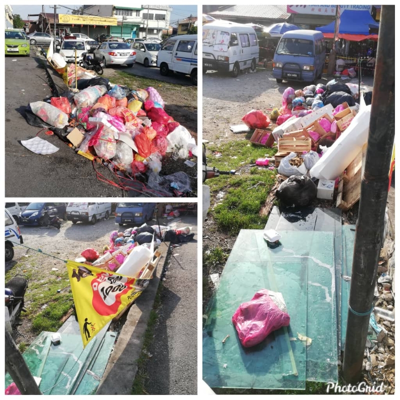 沙登新村早市巴刹停车场附近一处已经成为“垃圾堆“,早前的情况更严重,早前挂上的警告横幅也被破坏,惟近期的情况好转许多,但仍有商民往该处丢垃圾。 沙登新村早市巴刹停车场附近一处已经成为“垃圾堆“,早前的情况更严重,早前挂上的警告横幅也被破坏,惟近期的情况好转许多,但仍有商民往该处丢垃圾。