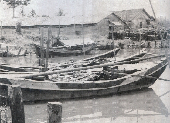 毕达拿地区的兴化渔村。（图：The History of Kuching Municipal by Ho Ah Chon）

