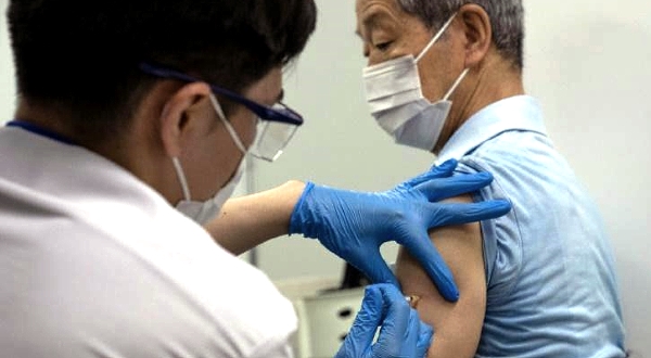 Japan has opened its first mass vaccination centers. AFP Japan has opened its first mass vaccination centers. AFP