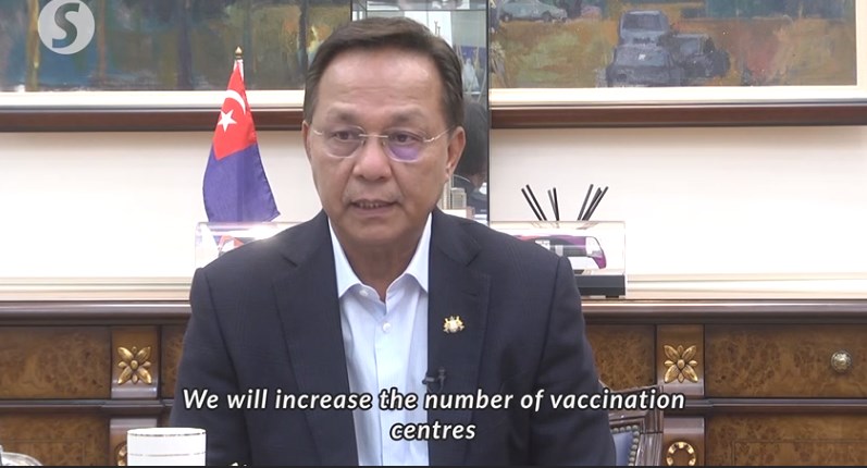 哈斯尼：州政府有意分别向新加坡和中国取得总计50万剂的冠病疫苗。（图截自视频）