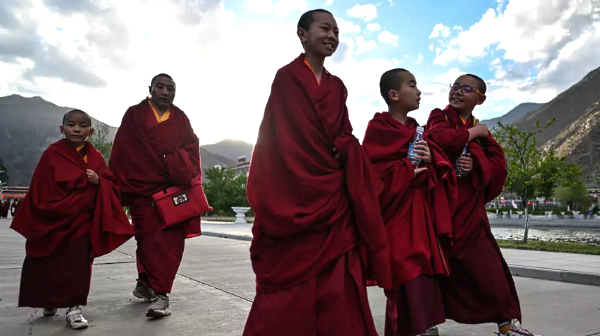 More than 900 students study at the Tibetan Buddhist College, one of the highest places of learning on Earth. AFP