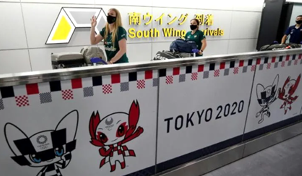 Members of Australia's Olympic softball team arriving at Narita Airport near Tokyo. AFP Members of Australia's Olympic softball team arriving at Narita Airport near Tokyo. AFP