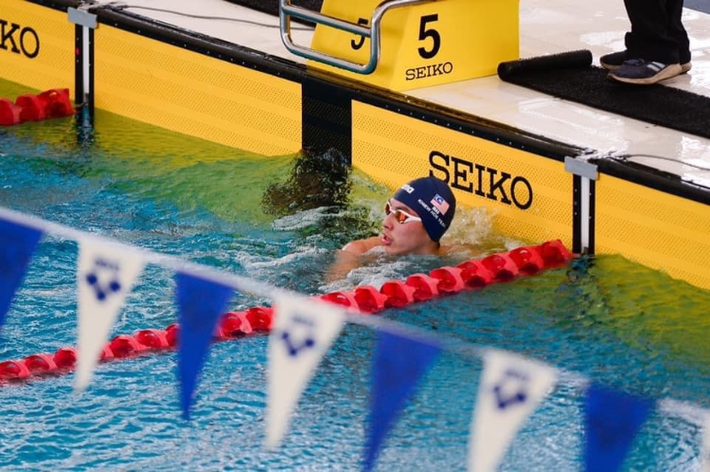 丘浩延在男子200公尺仰泳赛项中，打破林景烈持有长达23年的全国纪录，也是其第2个达标奥运选拔时间的赛项。（体理会脸书图）