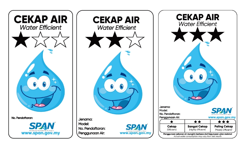 节水产品标签计划（SPPCA）下，节水产品将根据星级评定系统进行评估，即一颗星（节水产品）、两颗星（非常节水产品）和三颗星（最节水产品）。