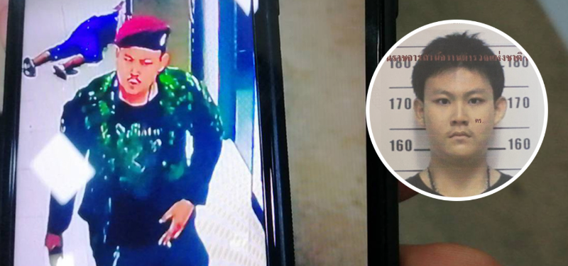 泰国警方公布凶嫌犯案时的照片。（微信照片）