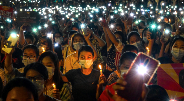 Pro-democracy posters and the three-fingered salute associated with anti-military rallies have appeared frequently in Tinder profiles. AFP