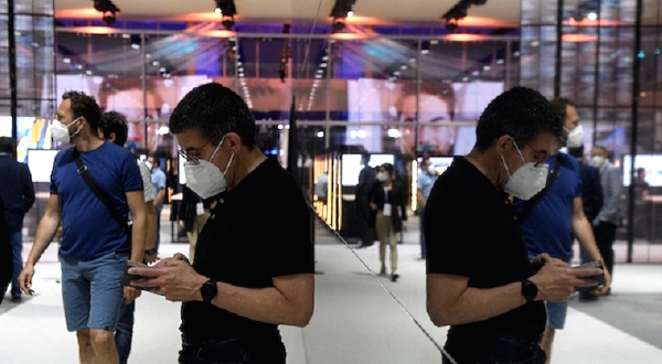 People visit the Mobile World Congress (MWC) fair in Barcelona. AFP