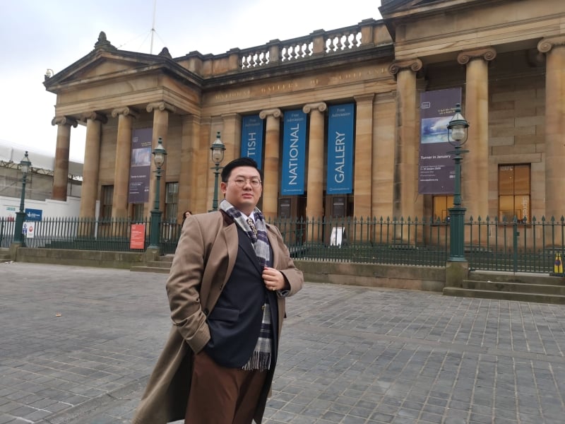 林家豪参观位于爱丁堡的苏格兰国家艺术馆（National Galleries of Scotland）。