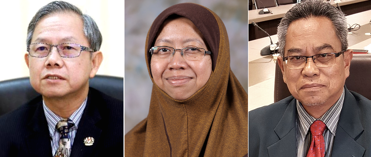 From left: Dr Lee Boon Chye, Assoc Professor Dr Malina Osman and Dr Zainal Ariffin Omar.