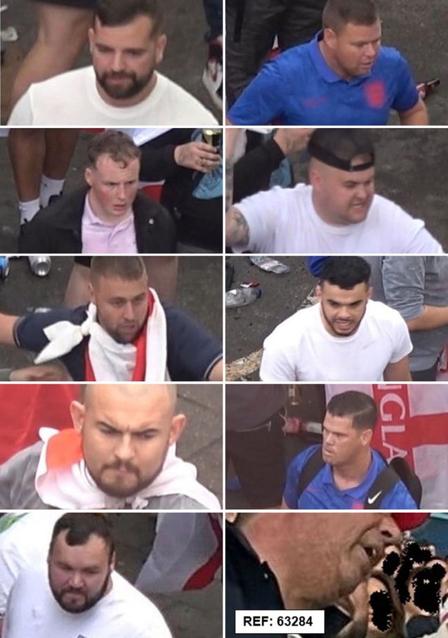 伦敦警方公布了10名涉嫌在英格兰对阵意大利的2020欧洲杯决赛现场进行暴力行为以及扰乱治安的男子照片，这些人目前正受到通缉。